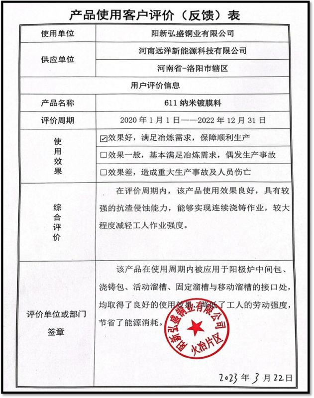 Yangxin Hongsheng Usage Report