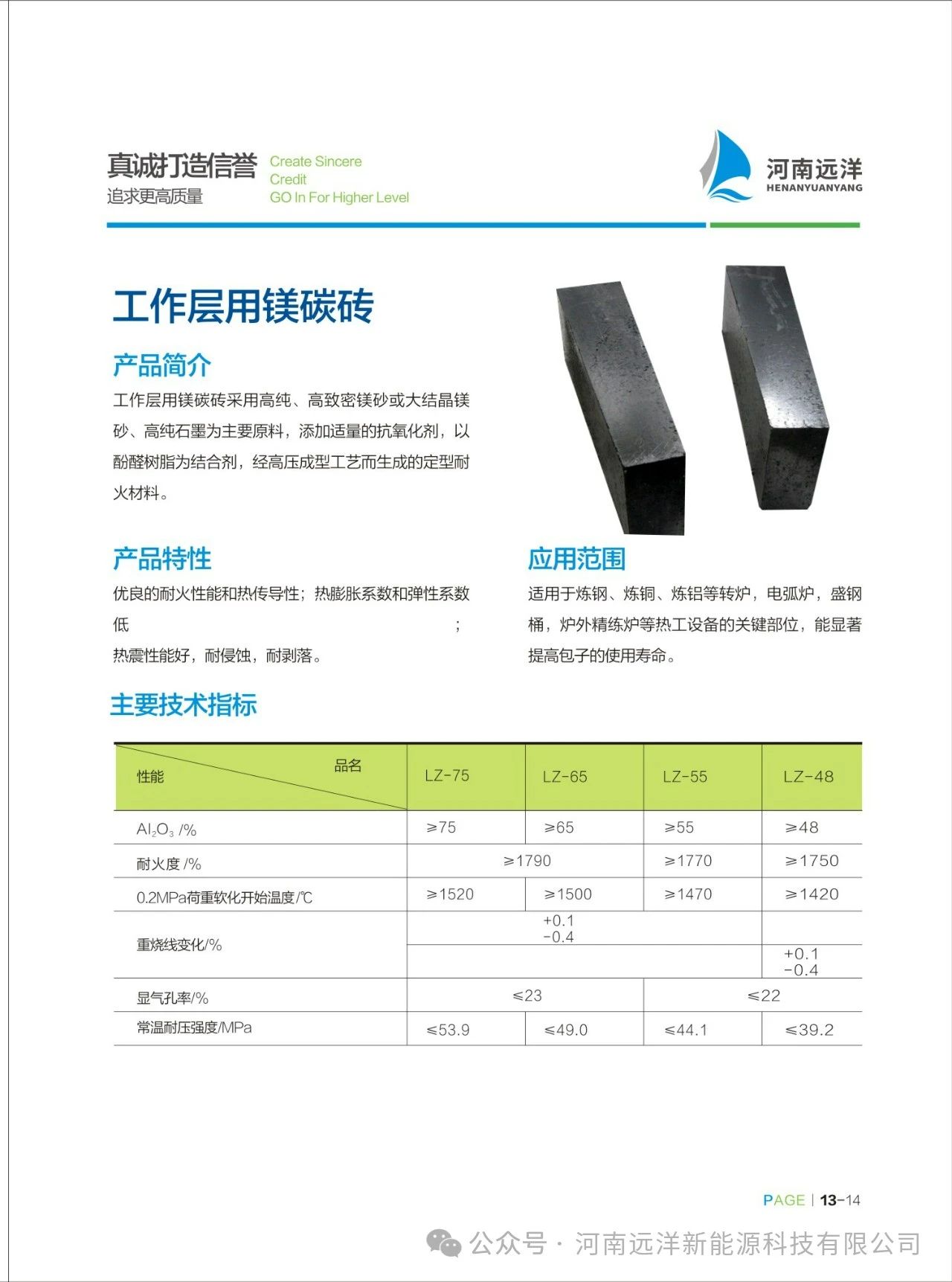 工作层用镁碳砖